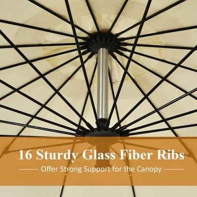 Costway 10ft Patio Offset Umbrella W/ Crank And Cross Base Aluminum 5 Costway 10ft Patio Offset Umbrella W/ Crank And Cross Base Aluminum - Image 3