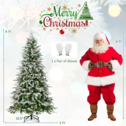 Costway 6/7.5/9 FT Artificial Christmas Tree Hinged Xmas Tree With 765/1135/1871 Branch Tips 280/470/690 Lights -Costway GUEST 5b344638 04ac 476f 845d 019c969c079c