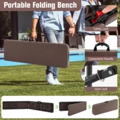 Costway 6 Ft Plastic Folding Bench With 1320 LBS Capacity Handle & Lock For Outdoor Camping 17 Costway 6 Ft Plastic Folding Bench With 1320 LBS Capacity Handle & Lock For Outdoor Camping -Costway GUEST 5b4f072b 1b48 4769 936f 33ca044100b2