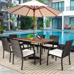 Costway 7PCS Patio Rattan Dining Set Table Top W/Umbrella Hole 14 Costway 7PCS Patio Rattan Dining Set Table Top W/Umbrella Hole -Costway GUEST 5b94281d c01f 40d0 8eee dbfec4860f3b