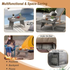 Costway Patio Folding Rattan Wicker Side Table End Coffee Table Portable Garden Mix Grey 15 Costway Patio Folding Rattan Wicker Side Table End Coffee Table Portable Garden Mix Grey -Costway GUEST 5bdfbcc8 7b4d 49bf a188 3cc1c62267a4