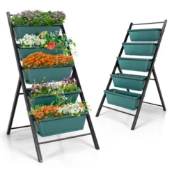 Costway 2PCS 5-Tier Vertical Raised Garden Bed Elevated Planter 5 Container Box -Costway GUEST 5c3ae7f2 a9e2 43b0 92bc f162ecc68c04