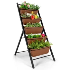 Costway 5-tier Vertical Garden Planter Box Elevated Raised Bed W/5 Container -Costway GUEST 5c4f90d1 fc12 49e8 a00f 4eed1dd9479f