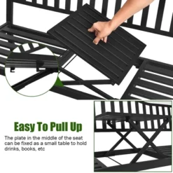 Costway Patio Garden Bench Steel Frame Adjustable Center Table Outdoor Porch Loveseats -Costway GUEST 5c97bd9e 0050 4c20 9165 ef00656d02f1