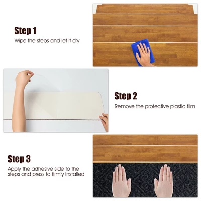 Costway 15 PCS Slip-resistant Stair Mats 30'' X 8'' Non-Slip Stair Treads Carpet 11 Costway 15 PCS Slip-resistant Stair Mats 30'' X 8'' Non-Slip Stair Treads Carpet - Image 9