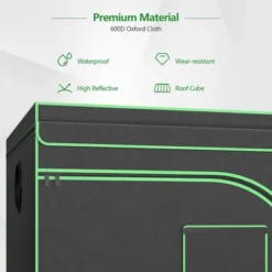 Costway 4x8 Grow Tent, 96''x48''x80'' High Reflective Mylar W/Observation Window GrayBlack -Costway GUEST 5d92c8a3 7654 4bb7 82b2 38cad79f0898