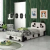 Costway Twin Size Kids Bed Toddler Upholstered Low Profile Bed Frame With Panda Headboard
