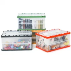 Costway 75L Collapsible Storage Bins Folding Plastic Stackable Utility Crates 4 Pack -Costway GUEST 5db46214 6727 4113 9526 8c1f736eeb11