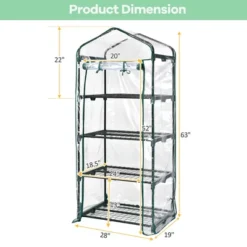 Costway White Mini Greenhouse W/ PVC Cover 4-Tier Portable Warm House 28'' X 19'' X 63'' -Costway GUEST 5e153639 f59b 4829 b3f5 86ff57bbfab9