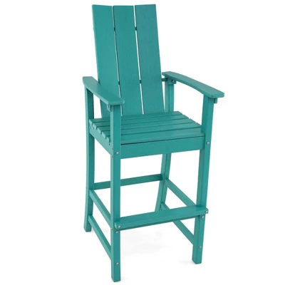 Costway Tall Adirondack Chair With Ergonomic Backrest Armrests & Footrest For Backyard Black/Gray/Navy/Turquoise 13 Costway Tall Adirondack Chair With Ergonomic Backrest Armrests & Footrest For Backyard Black/Gray/Navy/Turquoise - Image 11