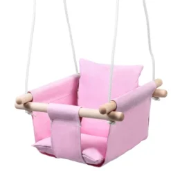 Costway Baby Canvas Hanging Swing Cotton Hammock Toy For Toddler BluePink -Costway GUEST 5e8d70d9 8c5a 405d a1d9 a270ba0359f0