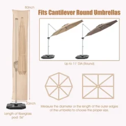 Costway Parasol Offset Cantilever Umbrella Cover 11ft Zipper Fiberglass Rod Outdoor 13 Costway Parasol Offset Cantilever Umbrella Cover 11ft Zipper Fiberglass Rod Outdoor -Costway GUEST 5ebe1a56 d29b 4e7b 82cb cebcab9dfd7c