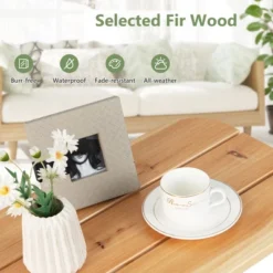 Costway 2PCS Patio Wooden Rocking Chair Bistro Set High Backrest W/Folding Side Table 15 Costway 2PCS Patio Wooden Rocking Chair Bistro Set High Backrest W/Folding Side Table -Costway GUEST 5f154e5b bb09 4956 9d70 2503101a53ad