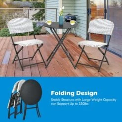 Costway 3PCS Patio Rattan Bistro Set Folding Table Chairs Garden Deck 19 Costway 3PCS Patio Rattan Bistro Set Folding Table Chairs Garden Deck -Costway GUEST 5f236d63 1672 470c a7bf 27aacc5bb1fd
