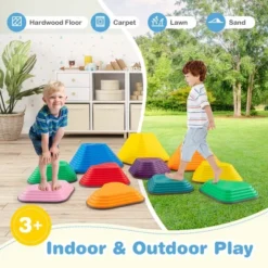 Costway 11 Pcs Stepping Stones With Full Non-Slip Edging For Children Indoor And Outdoor -Costway GUEST 5f6e9497 2b8d 47ce 869d d44d919039af