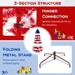 Costway 7.5 FT Patriotic Pre-Lit Artificial Christmas Tree With 1341 Branch Tips 480 Lights -Costway GUEST 5fa8d812 19ac 4d1b a64e 30aeae06d977