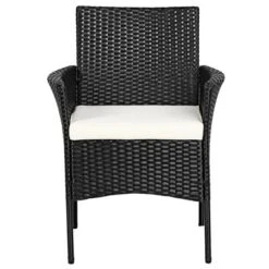 Costway Patio Rattan Arm Dining Chair Cushioned Sofa Furniture Black -Costway GUEST 5fb737a2 1ac4 4afb b5ba c88c7539162e