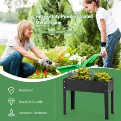 Costway 24'' Raised Garden Bed With Legs Metal Elevated Planter Box Drainage Hole Backyard 16 Costway 24'' Raised Garden Bed With Legs Metal Elevated Planter Box Drainage Hole Backyard -Costway GUEST 60218d03 1af2 43fb a103 10aac9a41d96