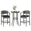 Costway 3-Piece Patio Rattan Bar Set Wicker Bar Height Armchairs & Round Table -Costway GUEST 60351730 9b12 41ba 97d5 d9d11e56abf7