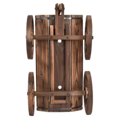 Costway Wood Wagon Flower Planter Pot Stand Garden W/Wheels 13 Costway Wood Wagon Flower Planter Pot Stand Garden W/Wheels -Costway GUEST 605f7d2e 91fa 4b62 99a2 e9440c004577 1