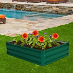 Costway 47"x35.5" Patio Raised Garden Bed Vegetable Flower Plant Dark Green New -Costway GUEST 6075a41c f473 4fa2 b60c d34dd867b3a3