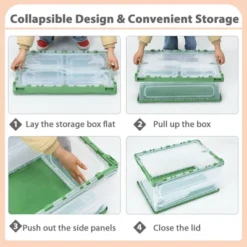Costway 75L Collapsible Storage Bins Folding Plastic Stackable Utility Crates 4 Pack -Costway GUEST 607e3538 6314 4d34 bb2b 8d0d22080b81