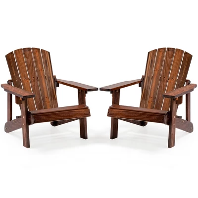 Costway 110 LBS Capacity Kid's Adirondack Chair Patio Wood High Backrest Arm Rest 11 Costway 110 LBS Capacity Kid's Adirondack Chair Patio Wood High Backrest Arm Rest - Image 9