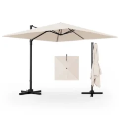 Costway Patio 9.5FT Square Cantilever Offset Hanging Umbrella 2-Tier 360° Outdoor Beige/ Coffee/Navy 23 Costway Patio 9.5FT Square Cantilever Offset Hanging Umbrella 2-Tier 360° Outdoor Beige/ Coffee/Navy -Costway GUEST 60cd219e 3c25 483b 8638 572f139daa57