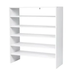 Costway 3 PCS Stackable Shoe Rack 31-Inch Horizontal Organizer 2-tier StorageShelf WhiteBrown -Costway GUEST 6149f142 fe04 46ab b0c4 e6f8290bd326