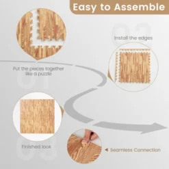 Costway 12 Tiles Wood Grain EVA Foam Floor Mats Interlocking W/Borders 24" Natural 16 Costway 12 Tiles Wood Grain EVA Foam Floor Mats Interlocking W/Borders 24" Natural -Costway GUEST 618e2153 bc18 474c b64f a6483aef5834