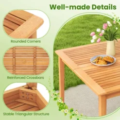 Costway 5 PCS Patio Acacia Wood Dining Set With Soft Seat Cushions Umbrella Hole For Yard -Costway GUEST 619f55b5 89e3 4213 b4e7 ca0cc8682f89