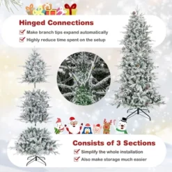 Costway 6 FT/7.5FT Pre-Lit Christmas Tree Snow Flocked Hinged With 715/1107 Branch Tips & 210/350 Lights -Costway GUEST 61c47f9b 63a2 4291 b9d3 12db188f2a44