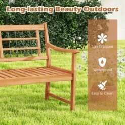 Costway Outdoor Acacia Wood Bench 2-Person Patio Bench With Slatted Seat & Backrest 17 Costway Outdoor Acacia Wood Bench 2-Person Patio Bench With Slatted Seat & Backrest -Costway GUEST 61f6a83b 7c7d 4d89 969d 643c12db3971