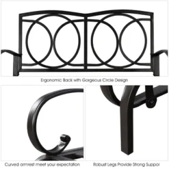 Costway Glider Outdoor Patio Rocking Bench Loveseat Cushioned Seat Steel Frame Blue -Costway GUEST 6212b81a c31e 4af7 8055 d71b6529ecae