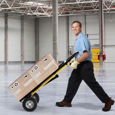 Costway 3-in-1 Convertible Hand Truck With 4 Rubber Wheels 1000 Lbs Max Load Capacity 3 Costway 3-in-1 Convertible Hand Truck With 4 Rubber Wheels 1000 Lbs Max Load Capacity