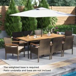 Costway 9 PCS Patio PE Wicker Dining Set With Cushions And 1.9" Umbrella Hole For Deck 11 Costway 9 PCS Patio PE Wicker Dining Set With Cushions And 1.9" Umbrella Hole For Deck -Costway GUEST 6235fcbf 0d70 4f5f 85ac e725a3b58a55