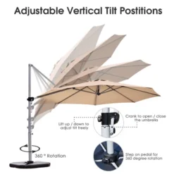 Costway 11' Patio Cantilever Offset Umbrella 360 Degrees Rotation Aluminum Tilt Base 19 Costway 11' Patio Cantilever Offset Umbrella 360 Degrees Rotation Aluminum Tilt Base -Costway GUEST 62757d9e 77a6 4764 a317 301b6fba3b89