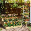 Costway 3-Tier Raised Garden Bed Wood Planter Kit For Flower Vegetable Herb 48x 48x 22in