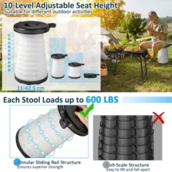 Costway 3-Piece Folding Table Stool Set With A Camping Table & 2 Retractable LED Stools 17 Costway 3-Piece Folding Table Stool Set With A Camping Table & 2 Retractable LED Stools -Costway GUEST 629256db fdc0 4a9a 89c9 1278f638d49b