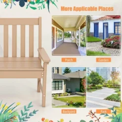 Costway Garden Bench All-Weather HDPE 2-Person Outdoor Bench For Front Porch Backyard Black/White/Gray/Beige 21 Costway Garden Bench All-Weather HDPE 2-Person Outdoor Bench For Front Porch Backyard Black/White/Gray/Beige -Costway GUEST 633029e6 c67a 4cd2 8e02 8c13f7eedc08