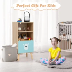 Costway Kids Bookcase Toy Storage Organizer Children Storage Cabinet With 3 Slide Drawers 4 Cubes Wooden Bookshelf For Toddlers Classroom -Costway GUEST 6337fe8c 75a7 4e2b 9cf5 cd5476ffa506