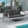 Costway Patio Aluminum Loveseat Sofa Outdoor Chair With WPC Armrests & Cushions Backyard -Costway GUEST 6341e12d bdd1 46ca a651 4780a69ce88c