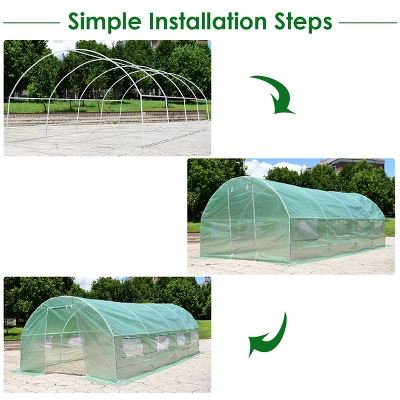10'X6.5'X20' Walk-in Greenhouse Backyard Grow Tents Steel Frame 8 Windows 11 10'X6.5'X20' Walk-in Greenhouse Backyard Grow Tents Steel Frame 8 Windows - Image 9