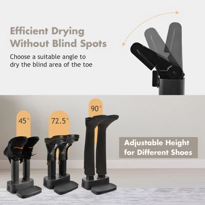 Costway 2-Shoe Electric Shoe Dryer Warmer Portable Adjustable Boots Socks Gray 6 Costway 2-Shoe Electric Shoe Dryer Warmer Portable Adjustable Boots Socks Gray - Image 4