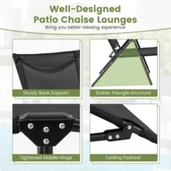 Costway 2 Piece Patio Folding Chaise Lounge Chairs With 6-Level Backrest Reclining Chairs Tan/Black/Grey 21 Costway 2 Piece Patio Folding Chaise Lounge Chairs With 6-Level Backrest Reclining Chairs Tan/Black/Grey -Costway GUEST 63b27b57 a868 4ecc a6f1 b854ebb06a9e