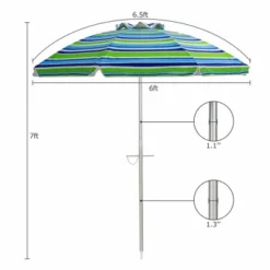 Costway 6.5FT Patio Beach Umbrella Sun Shade Tilt W/Carry Bag Turquoise -Costway GUEST 63ba8cdc 5bd9 4a9a bf17 edc692e0c8e6