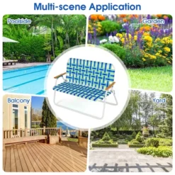 Costway 2-Person Folding Chair With Armrest 661 LBS Load Capacity For Camping Beach -Costway GUEST 63bcf65a 0745 46cf 84ef a69d36357865