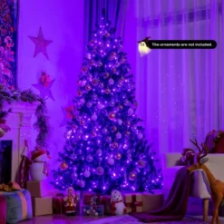 Costway 7ft Pre-lit PVC Christmas Tree Black W/ 500 Purple LED Lights -Costway GUEST 63f4617f 5e6a 4533 8184 b7d0aaafe55b