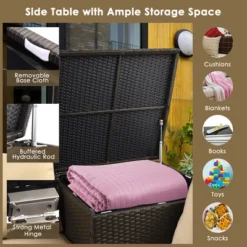 Costway 4PCS Outdoor Patio Rattan Furniture Set Cushioned Loveseat Storage Table 16 Costway 4PCS Outdoor Patio Rattan Furniture Set Cushioned Loveseat Storage Table -Costway GUEST 64225a40 6ad6 45c2 b9af ba96f638a7b5