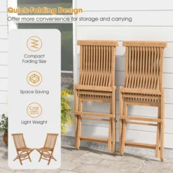 Costway 2 PCS Patio Folding Chair Teak High Back Dining Slatted Seat Portable Outdoor 15 Costway 2 PCS Patio Folding Chair Teak High Back Dining Slatted Seat Portable Outdoor -Costway GUEST 644f67a4 ba8e 4bfc ac1d 9486b494992a